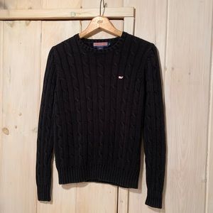 vineyard vines black cable knit sweater